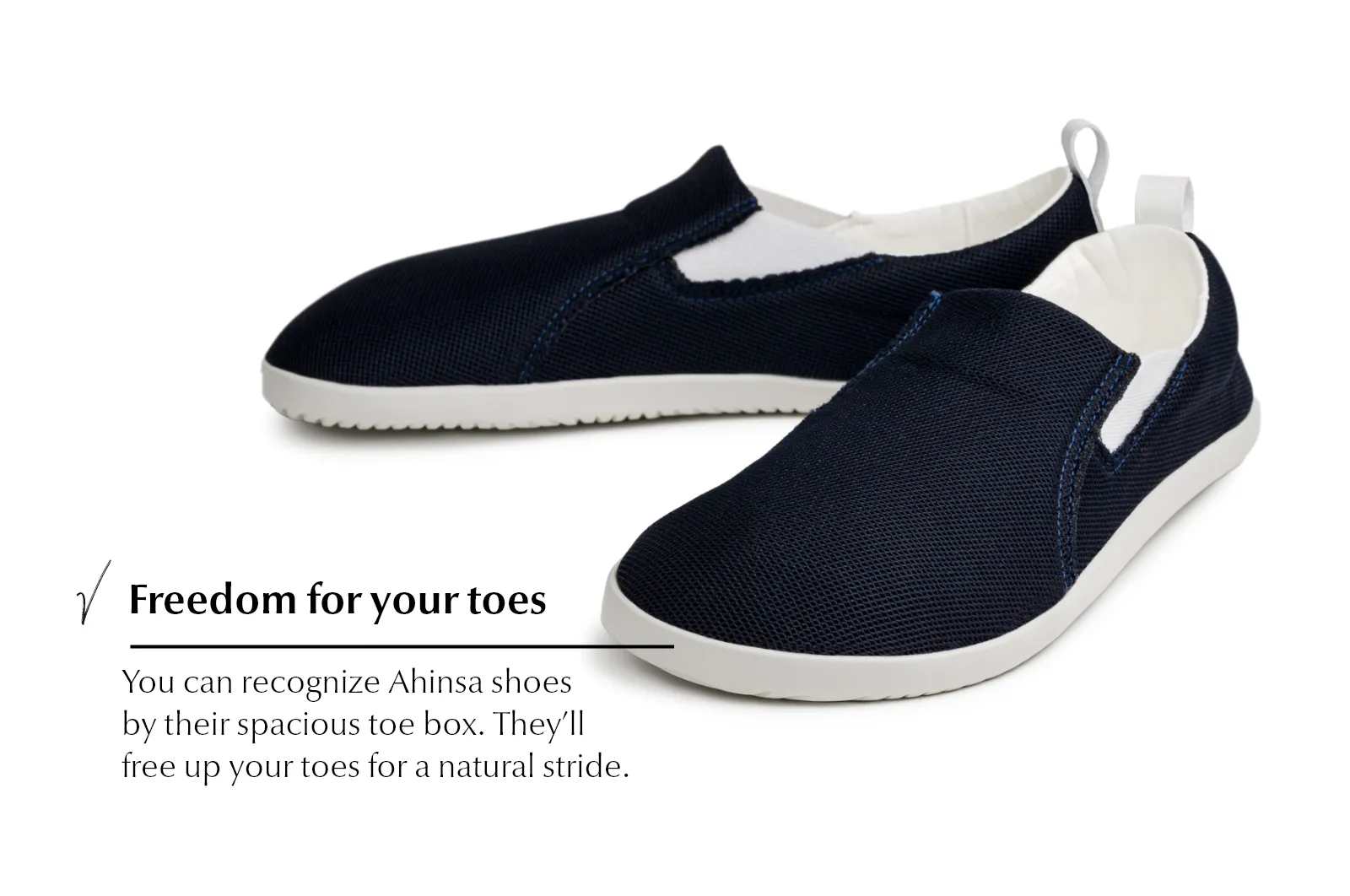 Women's Navy barefoot slip-on sneakers